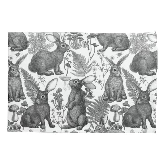 Konijnen en bosflora2 Hoesje Kussensloop (Achterkant-Links)