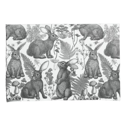 Konijnen en bosflora2 Hoesje Kussensloop (Voorkant-Rechts)