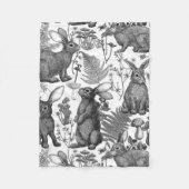 Konijnen en bosflora2 Vleekwand Fleece Deken (Voorkant)