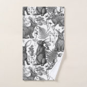 Konijnen en bosflora2 Wishanddoekset Bad Handdoek (Handdoek)