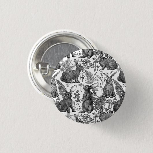 Konijnen en bosflora 2 Button (Voorkant /achterkant)