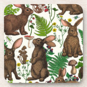 Konijnen en bosflora 4 bier onderzetter (Voorkant)