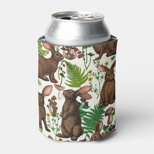 Konijnen en bosflora 4 blikjeskoeler (Blikje Voorkant)
