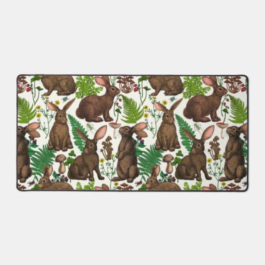 Konijnen en bosflora 4 bureaumat (Voorkant)