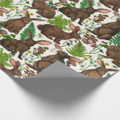 Konijnen en bosflora 4 cadeaupapier (Hoek)