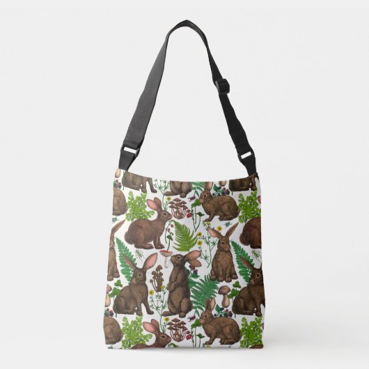 Konijnen en bosflora 4 crossbody tas (Voorkant)
