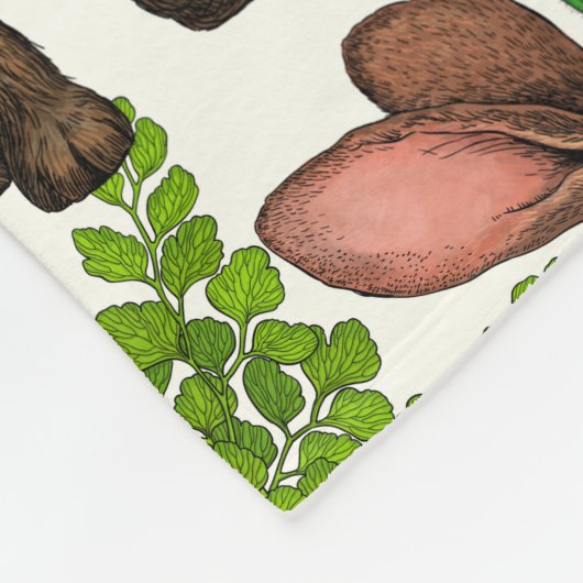 Konijnen en bosflora 4 fleece deken (Hoek)