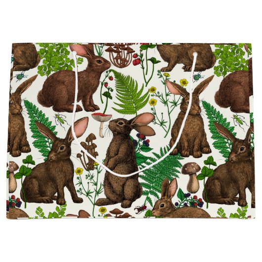 Konijnen en bosflora 4 groot cadeauzakje (Voorkant)