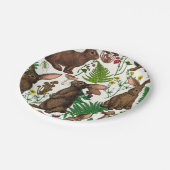 Konijnen en bosflora 4 papieren bordje (Gekanteld)