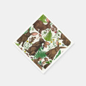 Konijnen en bosflora 4 servet (Hoek)