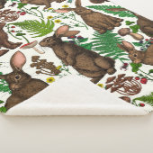 Konijnen en bosflora 4 sherpa deken (3/4)