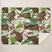 Konijnen en bosflora 4 sherpa deken (Voorkant (horizontaal))