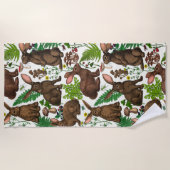 Konijnen en bosflora 4 strandlaken (Voorkant)