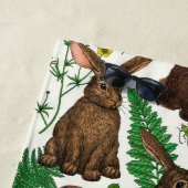 Konijnen en bosflora 4 strandlaken (In situ)