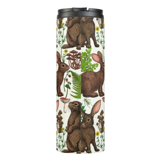 Konijnen en bosflora 4 thermosbeker (Achterkant)