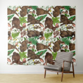 Konijnen en bosflora 4 wandkleed (In Situ (horizontaal))