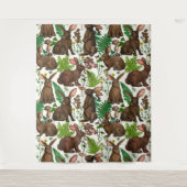 Konijnen en bosflora 4 wandkleed (Voorkant)