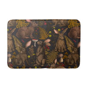 Konijnen en bosflora Bath Mat