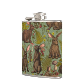 Konijnen en bosflora Flask Heupfles (Links)