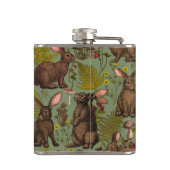 Konijnen en bosflora Flask Heupfles (Achterkant)
