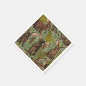 Konijnen en bosflora Napkins Servet (Hoek)