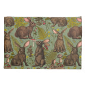 Konijnen en bosflora Pillow Hoesje Kussensloop (Achterkant-Links)