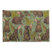 Konijnen en bosflora Pillow Hoesje Kussensloop (Achterkant-Rechts)