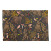 Konijnen en bosflora Pillow Hoesje Kussensloop (Achterkant-Rechts)