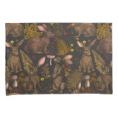 Konijnen en bosflora Pillow Hoesje Kussensloop (Voorkant-Rechts)