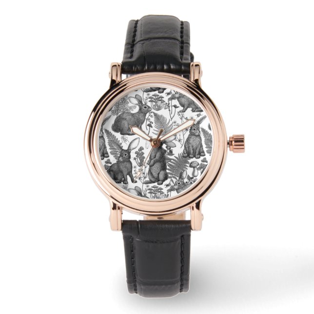 Konijnen en bossen 2 Horloge (Voorkant)