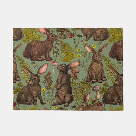 Konijnen en bossen Doormat Deurmat (Voorkant)