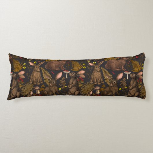 Konijnen en bossen flora Body Pillow Lichaamskussen (Voorkant)