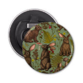 Konijnen en bossen flora Bottle Open Button Flesopener (Voorkant)