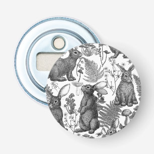 Konijnen en bossen flora Bottle Open Button Flesopener
