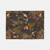 Konijnen en bossen flora Fleece Blanket (Voorkant (Horizontaal))