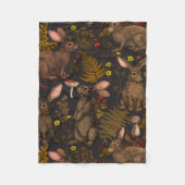 Konijnen en bossen flora Fleece Blanket (Voorkant)