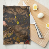 Konijnen en bossen flora Kitchen Towel Theedoek (Quarter Fold)