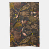 Konijnen en bossen flora Kitchen Towel Theedoek (Verticaal)