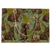 Konijnen en bossen Grote Gift Bag Groot Cadeauzakje (Achterkant)