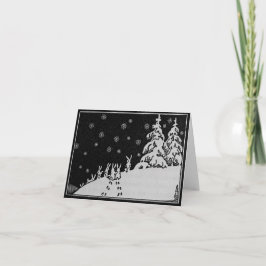 Konijnen en de Illustratie van de Winter van de Feestdagen Kaart