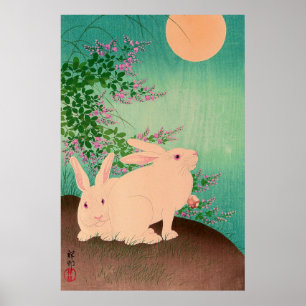 Konijnen en de Maan Ohara Koson 1931 Poster