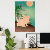 Konijnen en de Moon Ohara Koson 1931 Poster (Thuiskantoor)