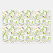 Konijnen en eieren die papierbladen overvullen inpakpapier vel (Voorkant)