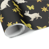 Konijnen en gele vlinders cadeaupapier (Rol Hoek)