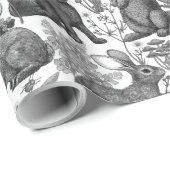 Konijnen en houtflora 2Verpakkingspapier Cadeaupapier (Rol Hoek)