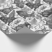 Konijnen en houtflora 2Verpakkingspapier Cadeaupapier (Hoek)