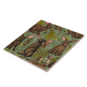 Konijnen en houtflora Keramische Tegel Tegeltje (Zijkant)