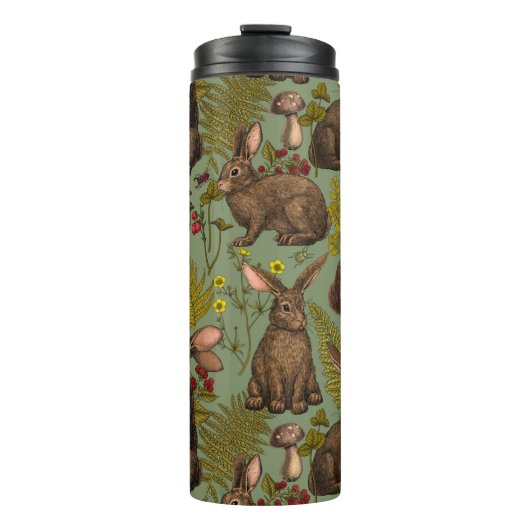 Konijnen en houtflora Thermal Tumbler Thermosbeker (Voorkant)