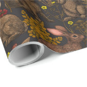 Konijnen en houtflora Verpakkingspapier Cadeaupapier (Rol Hoek)