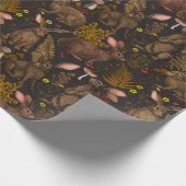 Konijnen en houtflora Verpakkingspapier Cadeaupapier (Hoek)